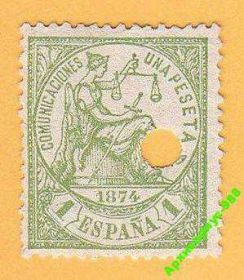 Іспанія Испания ^/--/^ ИСПАНИЯ 1874 КЛАССИКА Искусство Чистая Пробивка ^_^^^ 1874 Класика Мистецтво Чиста Пробивка - фото фото фото