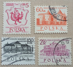 Архітектура Архитектура ^/--/^ Польша 1965 г - 700 лет Варшаве  гаш ^_^^^ Польща 1965 р - 700 років Варшаві 3 шт (див.фото) - фото фото фото