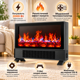 Інше Другое ^/--/^ Електричний обігрівач-камін / Обігрівач с LED-імітацією вогню / Підлоговий обігрівач ^_^^^ Электрический обогреватель-камин / Обогреватель с LED-имитацией огня / Напольный обогреватель - фото фото фото