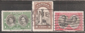 Північна Америка Северная Америка ^/--/^ Канада 1939 Sc.246-248 гаш. ПОЛНАЯ серия ^_^^^ Канада 1939 Sc.246-248 гаш. Повна серія - фото фото фото