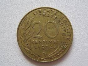Франція Франция ^/--/^ Франция 20 сантимов 1984 года #9733 ^_^^^ Франція 20 сантимів 1984 року #9733 - фото фото фото