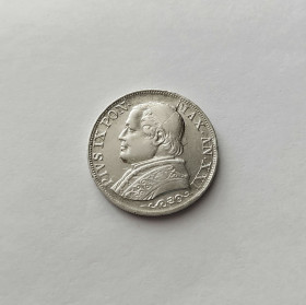 Італія і Ватикан Италия и Ватикан ^/--/^ 1 ЛИРА ВАТИКАН 1867 состояние !!! серебро РЕДКАЯ!!! ^_^^^ 1 ЛІРА ВАТИКАН 1867 стан !!! срібло Рідка!!! - фото фото фото