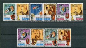 Освоєння космосу Освоение космоса ^/--/^ Бурунди Burundi 1977 Mi  1316-1325 100 /--/ th ann of the invention of telephone by Graham Bell.  MNH ^_^^^ Бурунді Burundi 1977 Mi 1316-1325 100 /--/ th ann of the invention of telephone by Graham Bell. MNH - фото фото фото