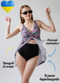 Купальники, парео Купальники, парео ^/--/^ 9018-298 Роздільний купальник плаття і плавки високі Бохо ODS ^_^^^ 9018-298 Раздельный купальник платья и плавки высокие Бохо ODS - фото фото фото