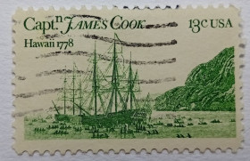 Північна Америка Северная Америка ^/--/^ США 1978 Капитан Джеймс Кук, корабль, гашеная ^_^^^ 1978 — Капітан Джеймс Кук, корабель, гашена - фото фото фото