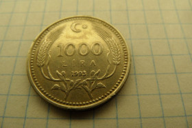 Туреччина Турция ^/--/^ Турция 1000 лир, 1993 г. ^_^^^ Туреччина 1000 лір, 1993 р. - фото фото фото