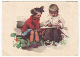 СРСР СССР ^/--/^ Ми малюємо 1955 Яблонська P /--/ 4 ^_^^^ Мы рисуем 1955 Яблонская P /--/ 4 - фото фото фото