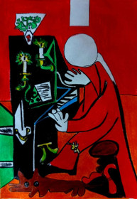 Картини, Гравюри, Живопис та Графіка Картины, Гравюры, Живопись и Графика ^/--/^ П.Пикассо. копия. бумага цвет карандаши 20*15 см. ^_^^^ П.Пікассо. копія. папір колір олівці 20*15 см. - фото фото фото