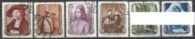 НДР, ФРН ГДР, ФРГ ^/--/^ ГДР 1955 живопись Дюрер Пинтурричио Рафаэль 6 /--/ м. гаш. ^_^^^ НДР 1955 живопис Дюрер Пінтуррічіо Рафаель 6 /--/ м. гаш. - фото фото фото