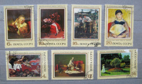 СРСР - СССР - ^/--/^ ЗАРУБЕЖНАЯ ЖИВОПИСЬ  = СССР - СРСР = 1973 р. = гаш. &amp; ^_^^^ Зарубіжна живопис = СРСР - СРСР = 1973 р. = гаш. &amp; - фото фото фото
