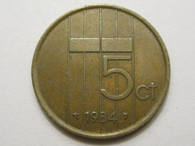 Нідерланди Нидерланды ^/--/^ Нидерланды 5 центов 1984 года 38595 ^_^^^ Нідерланди 5 центів 1984 року 38595 - фото фото фото