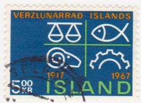 Ісландія Исландия ^/--/^ Исландия 1967 г № 413 гашеная ^_^^^ Ісландія 1967 р. No 413 гашена - фото фото фото
