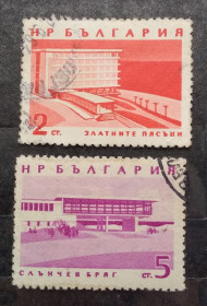 Архітектура Архитектура ^/--/^ Болгария 1963 г - Курорты Черноморского побережья, гаш, 3 шт  (см.фото) ^_^^^ Болгарія 1963 р - Курорти Чорноморського узбережжя - фото фото фото