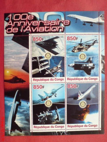 Освоєння космосу Освоение космоса ^/--/^ Конго Congo Space  100 /--/ th anniversary of powered flight MNH ^_^^^ Конго Congo Space 100 /--/ th anniversary of powered flight MNH - фото фото фото