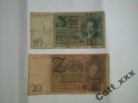 Німеччина Германия ^/--/^ 10+20 марк - ГЕРМАНИЯ 1929 года ^_^^^ 10+20 марк - Німеччина 1929 - фото фото фото