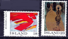 Ісландія Исландия ^/--/^ Исландия  1975 г  MNH -  ЕВПРПА СЕПТ / EUROPA  CEPT - искусство ^_^^^ Ісландія 1975 р MNH - ЄВПРПА СЕПТ / EUROPA CEPT - мистецтво - фото фото фото