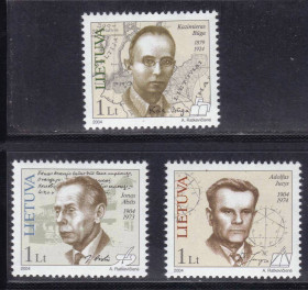 Балтійські країни Балтийские страны ^/--/^ ZM Литва 2004 г  MNH - личности - ^_^^^ ZM Литва 2004 р MNH - особистості - фото фото фото
