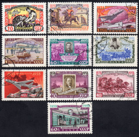 СРСР - СССР - ^/--/^ СРСР 1958 - 100 років російської поштової марці  (Г) ^_^^^ СССР 1960 - VIII зимние Олимпийские игры в Скво-Вэлли (Г) - фото фото фото