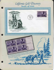 Америка Америка ^/--/^ США / USA   ХМК КПД и квартблок MNH  1948  г - Калифорния , золото - ^_^^^ США / USA ХМК ККД і квартблок MNH 1948 р - Каліфорнія, золото - - фото фото фото