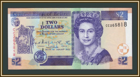 Центральна Америка Центральная Америка ^/--/^ Белиз 2 доллара 2002 P-60  (60 /--/ b) UNC ^_^^^ Беліз 2 долара 2002 P-60 (60 /--/ b) UNC - фото фото фото