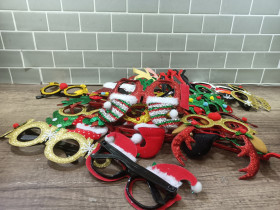 Інші новорічні іграшки Другие новогодние игрушки ^/--/^ Різдвяні святкові окуляри, набір 3505 ^_^^^ Рождественские праздничные очки, набор 3505 - фото фото фото