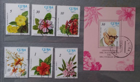 Флора Флора ^/--/^ Куба 1977 г - 100 лет со дня рождения доктора Хуана Томаса Роига. Кубинские цветы, гаш ^_^^^ Куба 1977 р. - 100 років від дня народження доктора Хуана Томаса Роіга. Кубинські квіти, гаш - фото фото фото