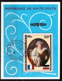 Мистецтво Искусство ^/--/^ Верхняя Вольта. Живопись  (блок) 1973 г. ^_^^^ Верхня Вольта. Живопис (блок) 1973 - фото фото фото