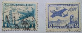 Південна Америка Южная Америка ^/--/^ Чили 1961-1964 Авиапочта, самолет, 1 /--/ С и 2 /--/ С, гашеные ^_^^^ Чилі 1961-1964 Авіапошта, літак, 1 /--/ С і 2 /--/ С, гашені - фото фото фото