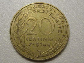 Франція Франция ^/--/^ Франция 20 сантимов 1974 года 38122 ^_^^^ Франція 20 сантимів 1974 року 38122 - фото фото фото