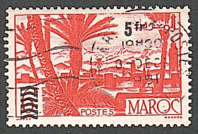 Марокко Марокко ^/--/^ Марокко  (1950) Колония Франции. Здания и виды города. Надпечатка ^_^^^ Марокко (1950) Колонія Франції. Будівлі та види міста. Надпечатка - фото фото фото