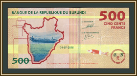 Бурунді Бурунди ^/--/^ Бурунди 500 франков 2018 P-50  (50 /--/ b) UNC ^_^^^ Бурунді 500 франків 2018 P-50 (50 /--/ b) UNC - фото фото фото