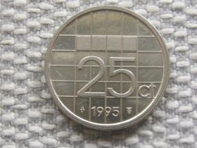 Нідерланди Нидерланды ^/--/^ Нидерланды 25 центов 1995 года 4022 ^_^^^ Нідерланди 25 центів 1995 4022 - фото фото фото