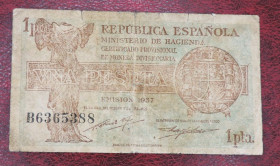 Іспанія Испания ^/--/^ Испания Іспанія 1 песета 1937 ^_^^^ Испания 1 песета 1937 - фото фото фото