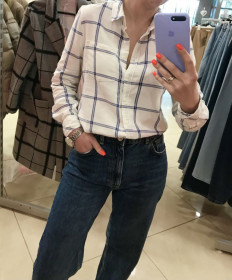 Блузки, сорочки Блузки, рубашки ^/--/^ Сорочка H&amp;M. Клітка. Стильна. Котон. Якість. 34 розмір. XS ^_^^^ Сорочка H&amp;M. Клетка. Стильная. Котон. Качество. 34 размера. XS - фото фото фото