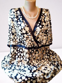 Туніки Туники ^/--/^ 5 /--/ XL-8 /--/ XL Туника в горох Ann harvey, батал блуза, Румыния ^_^^^ Нова туніка в горох Ann harvey, великий розмір Пог-70 см. - фото фото фото
