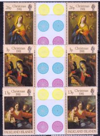 Мистецтво Искусство ^/--/^ NM Фолклендские о-ва  1981 г MNH - Рождество - гаттер-пары ^_^^^ NM Фолклендські острови 1981 р MNH - Різдво - гаттер-пари - фото фото фото
