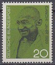 НДР, ФРН ГДР, ФРГ ^/--/^ ФРГ 1969 история личности Индия Махатма Ганди Mi 608 MNH ^_^^^ 1969 — Індія Махатма Ганді Mi 608 MNH - фото фото фото