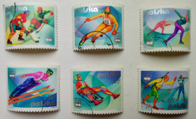 Польща Польша ^/--/^ Польша 1976 Зимние Олимпийские игры, гашеные (I) ^_^^^ Польща 1976 Зимові Олімпійські ігри, гашені (I) - фото фото фото