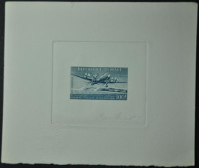 Інше Другое ^/--/^ Мали Авиация  Авиапочта 1963 Die proof Подпись художника Люкс АРТБЛОК ^_^^^ Малі Авіація Авіапошта 1963 Die proof Підпис художника Люкс АРТБЛОК - фото фото фото