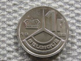 Бельгія Бельгия ^/--/^ Бельгия 1 франк 1989 года /BELGIQUE/ #3627 ^_^^^ Бельгія 1 франк 1989 року / BELGIQUE / # 3627 - фото фото фото
