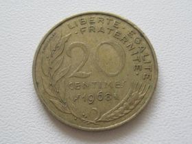 Франція Франция ^/--/^ Франция 20 сантимов 1968 года 26617 ^_^^^ Франція 20 сантимів 1968 26617 - фото фото фото