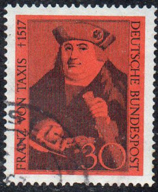 Інші країни Другие страны ^/--/^ ФРН 1967 - 450-річчя смерті Франца фон Таксіса  (Гб) ^_^^^ ФРГ 1967 — 450-летие смерти Франца фон Таксиса (Гб) - фото фото фото