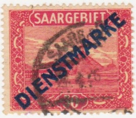 Веймарська республіка Веймарская республика ^/--/^ Германия          ( Саар)   1922  г. № 7 гашеная ^_^^^ Німеччина ( Саар) 1922 р. No 7 гашена - фото фото фото