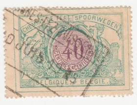 Бенілюкс Бенилюкс ^/--/^ Бельгия  Железнодорожные бандерольные  1903  г. № 33 гашеная ^_^^^ Бельгія Залізничні бандерольні 1903 р. No 33 гашена - фото фото фото