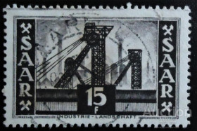 НДР, ФРН ГДР, ФРГ ^/--/^ Германия Саар 1947 - 1956 г. № 127 гашеная ^_^^^ Німеччина Саар 1947 - 1956 р. No 127 гашена - фото фото фото