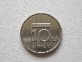 Нідерланди Нидерланды ^/--/^ Нидерланды 10 центов 1994 года 23281 ^_^^^ Нідерланди 10 центів 1994 року 23281 - фото фото фото