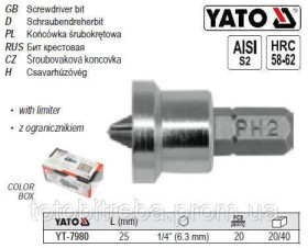 Викрутки Отвертки ^/--/^ Насадка бита для гипсокартона PH 2 1/4&amp;quot; l /--/ 25 мм 20 штук YT-7980 - фото фото фото