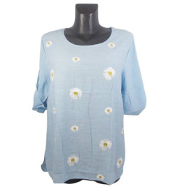Кофти Кофты ^/--/^ Женская блуза лен JJF 706 2 /--/ XL голубая ^_^^^ Жіноча блуза лен JJF 706 2 /--/ XL блакитна - фото фото фото