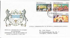 Ботсвана Ботсвана ^/--/^ Ботсвана 1977 МОНАРХИЯ ГОСУДАРСТВО ПОЛИТИКА СЕРЕБРЯНЫЙ ЮБИЛЕЙ ГЕРБ ГЕРАЛЬДИКА СИМВОЛИКА КПД Mi.179-181 ^_^^^ Ботсвана 1977 Монархія Держава політика Срібний Ювілей Герб Геральдіка Символіка ККД Mi.179-181 - фото фото фото