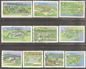 Північна Америка Северная Америка ^/--/^ Канада 1985 Sc.1050-59 used ПОЛНАЯ серия ^_^^^ Канада 1985 Sc.1050-59 used - фото фото фото